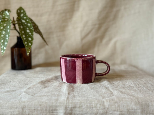 Cranberry Stripe - Espresso Mug