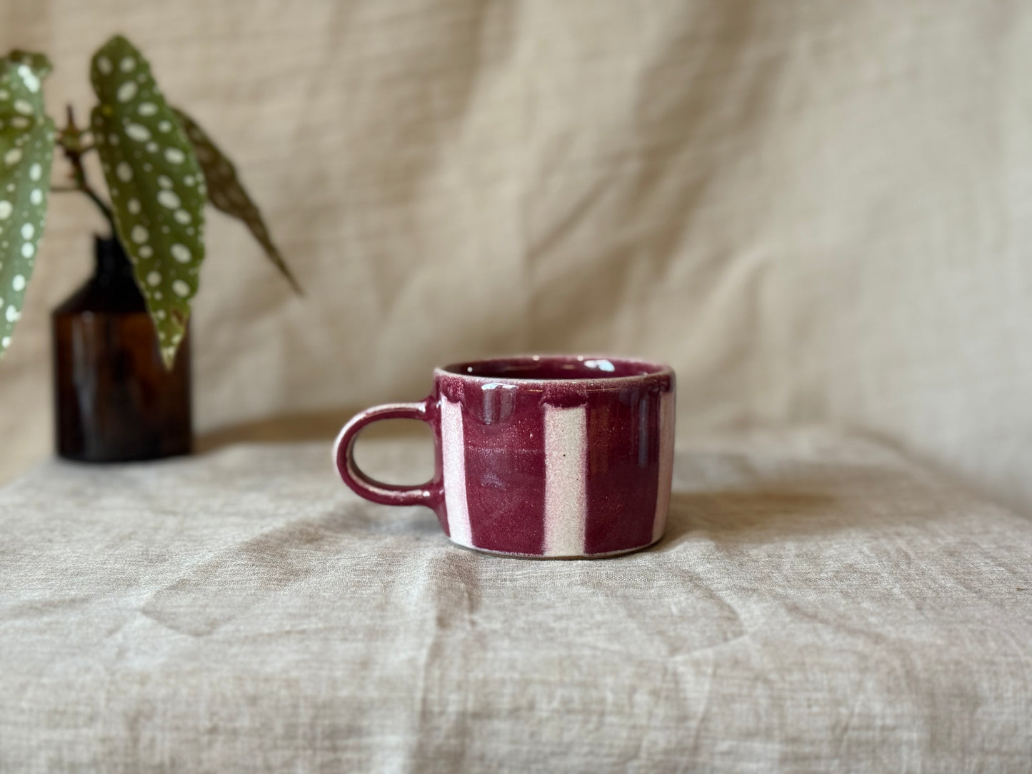Cranberry Stripe - Espresso Mug