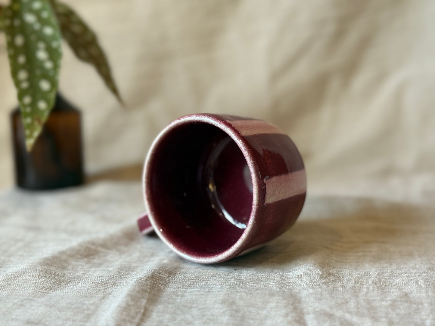 Cranberry Stripe - Espresso Mug