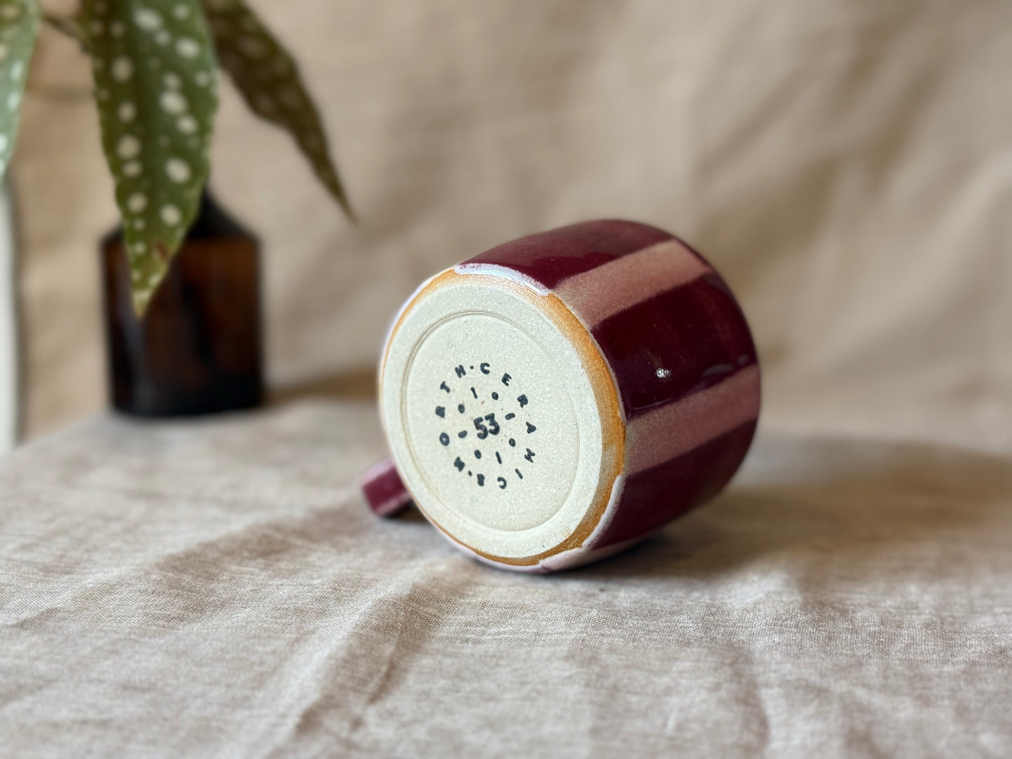 Cranberry Stripe - Espresso Mug