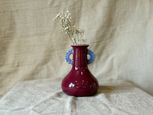 Cranberry - Bud Vase with handles