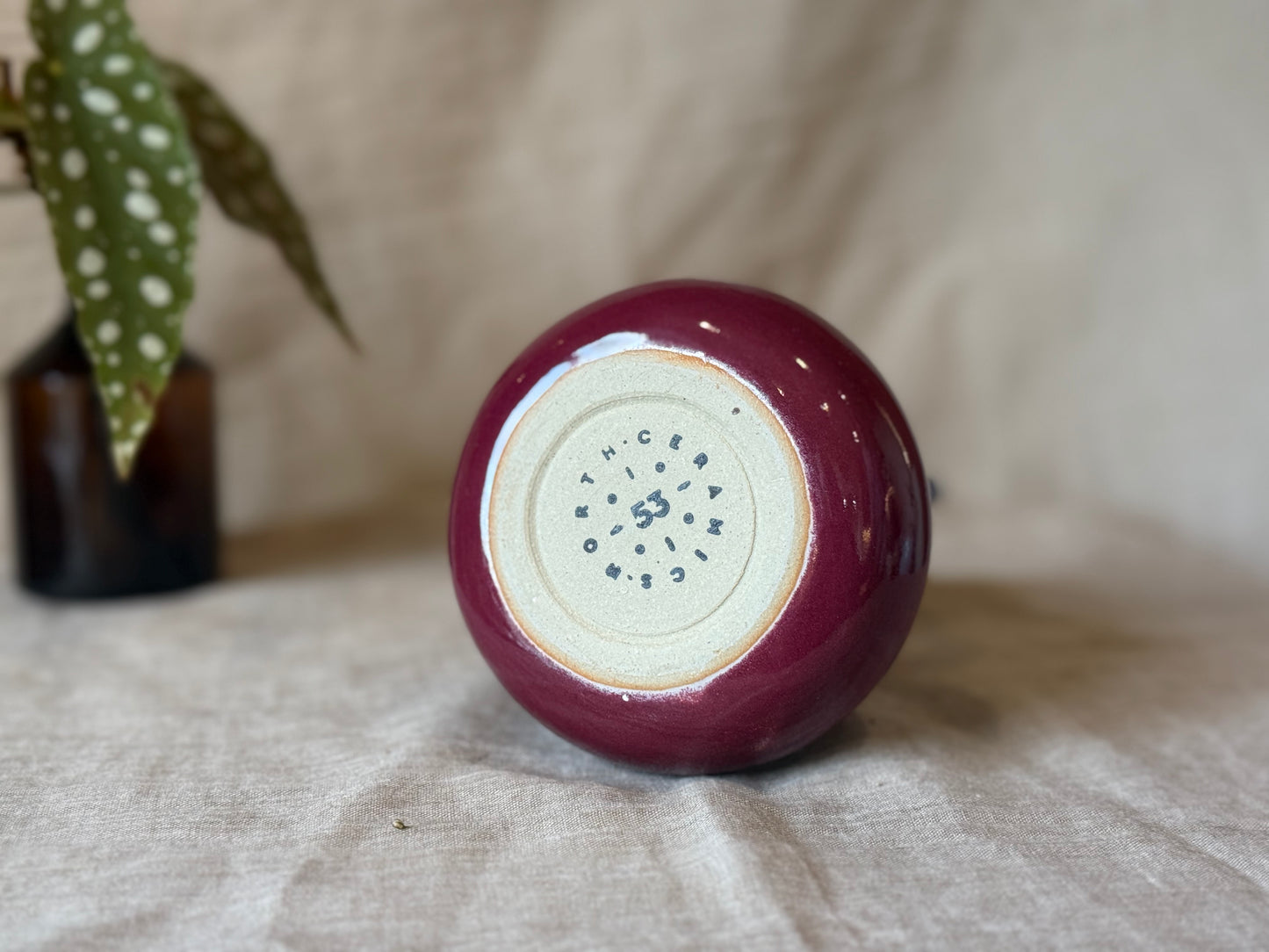 Cranberry - Bud Vase with handles