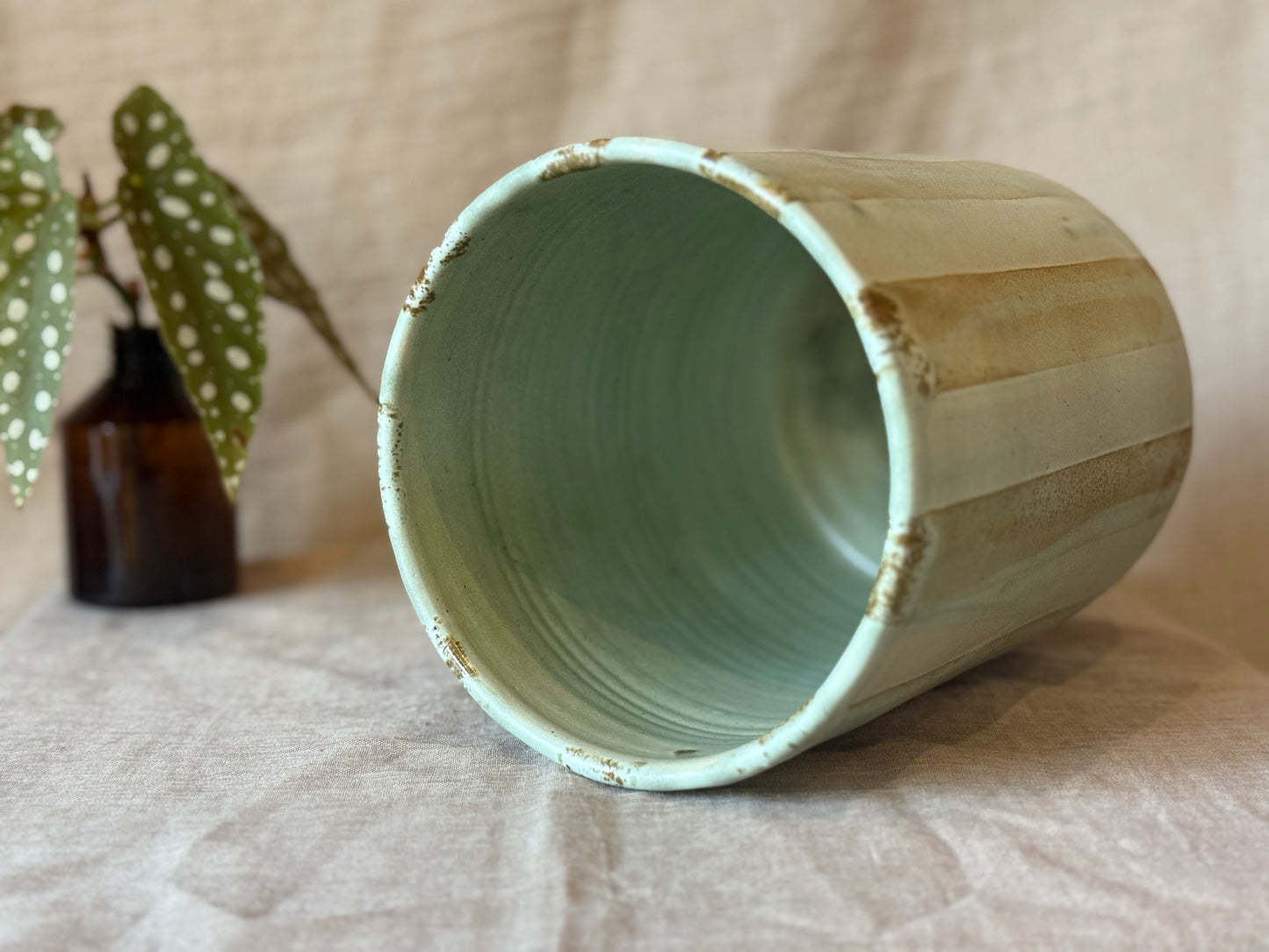 Rustic Blue Stripe - Utensil Pot