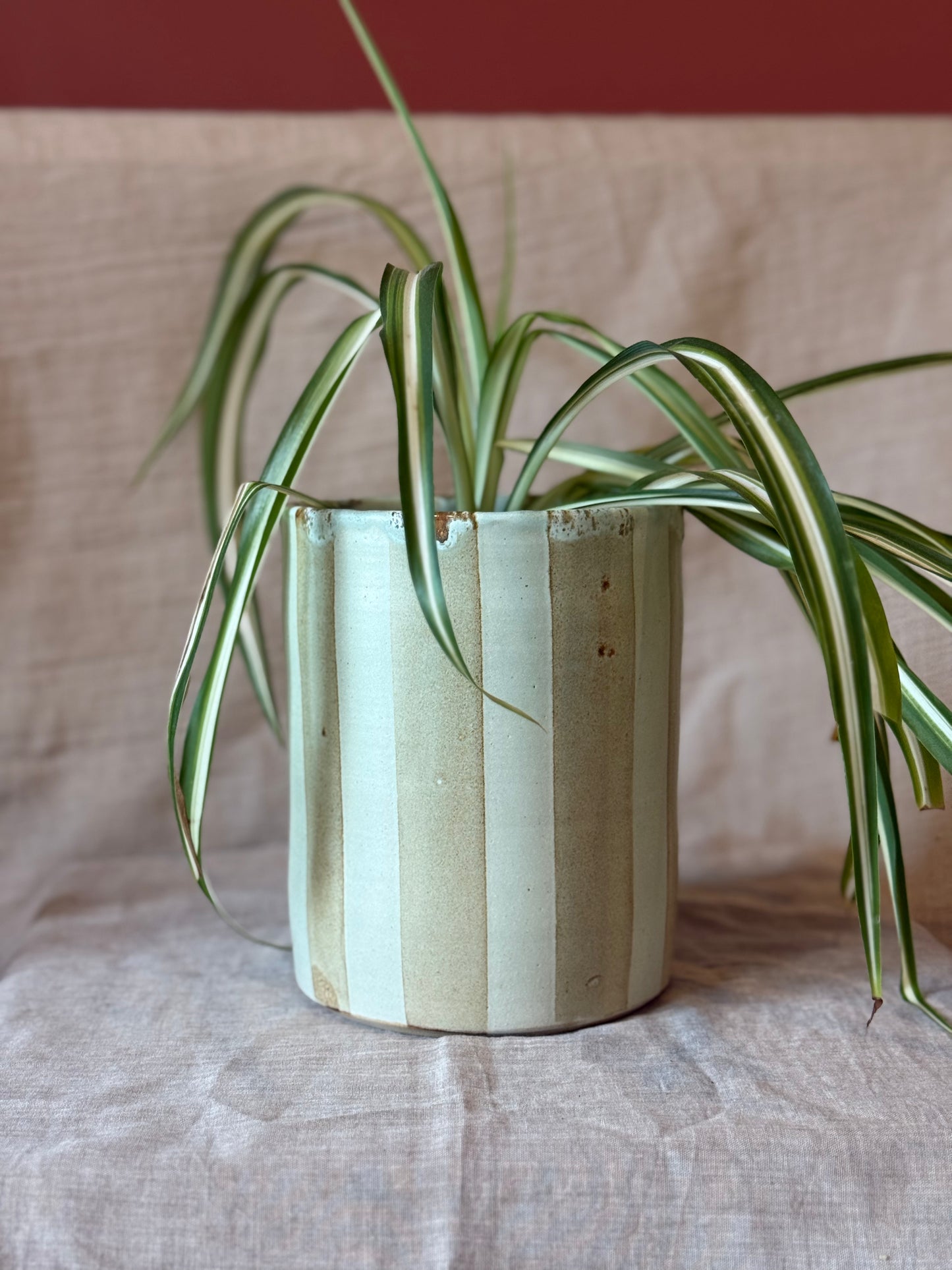 Rustic Blue Stripe - Utensil Pot