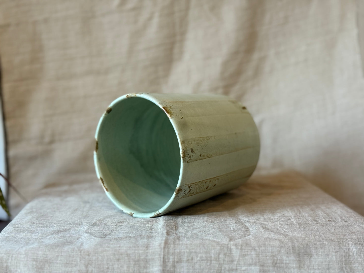 Rustic Blue Stripe - Utensil Pot